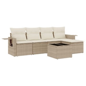 vidaXL Garden Sofa Set Beige, Cream white - 1 of 4