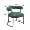 Akoasm Morden Round 2 Pieces Boucle Kitchen Dinning Chairs With Curved Backrest-Emerald - 2 of 4