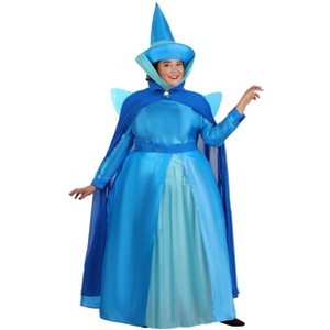 HalloweenCostumes.com Women's Plus Size Disney Sleeping Beauty Merryweather Costume, Blue Fairy Godmother Cosplay Outfit - 1 of 4