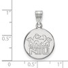 Black Bow Jewelry 14k White Gold Northern Illinois Huskies NCAA Medium Pendant - 2 of 3