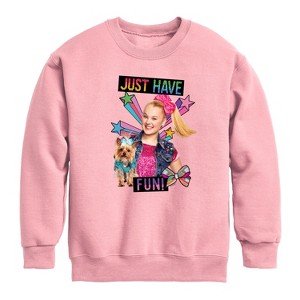 JoJo Siwa Just Have Fun! Graphic Long Sleeve Fleece Sweatshirt - Mauve - 5T - 1 of 2