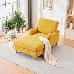 NicBex Couches for Living Room 37.4" Oversized Chaise Fabric Upholstered 1-Seater Sofa Couch Lounger Comfort Sleeper Sofa with Solid Wood Legs - 1 of 4