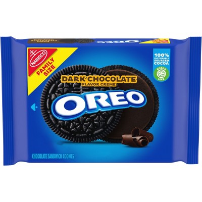 Oreo Dark Chocolate Flavor Creme Chocolate Sandwich Cookies Family Size ...