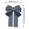 Elerevyo Women Ribbon Brooch Pin Striped Long Tail Bow Ties - 2 of 4