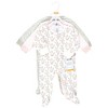 Hudson Baby Infant Girl Cotton Sleep and Play, Pink Sage Florals - 2 of 4