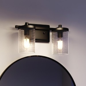 Urban Ambiance Luxury Traditional Bath Vanity Light,  7.75"H x 13.125"W,  Midnight Black Finish, UHP3631 - 1 of 4