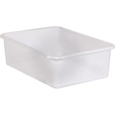 Teacher Created Resources Large Plastic Storage Bin, Clear (Pack of 6)