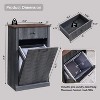 Tilt-Out Trash Cabinet, Hidden Trash Can with 10 Gallon Storage, Wooden Hidden Garbage Can Cabinet with Drawer for Kitchen & Living Room - 2 of 4