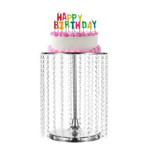 Unique Bargains Wedding Party Metal Cake Stand with Crystal Bling Pendants - 1 of 4
