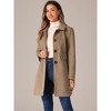 INSPIRE CHIC Women's Single Breasted Long Peter Pan Collar Vintage Winter Overcoat - 2 of 4