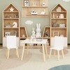 FURNIinspire Kids Table Sets 3 Pieces Kids Table Chair Set, Wooden Activity Play Table Set, Square Table with 2 Chairs, White, 23.6"*23.6"*17.3" - 4 of 4