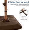 Best Choice Products 10ft Square Woodgrain Pattern 2-Tier Outdoor Solar LED Cantilever Umbrella w/ Base - 4 of 4