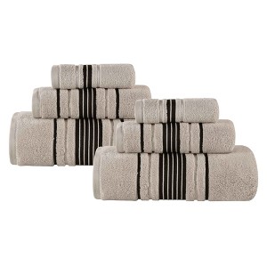 Zero Twist Cotton Solid and Jacquard Bathroom Towel Set by Blue Nile Mills - 1 of 4