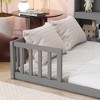 Okak Twin/Full Size Bed Frame with Bedside Bookcase & Guardrails, Storage Floor Bed without Door for Toddlers/Kids Bedroom - 4 of 4