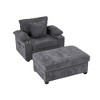 Ridstar Modern Oversized Accent Chair, Armchair with Ottoman & Cupholders For Living Room & Bedroom-Dark Gray - 4 of 4