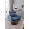 Akoasm Upholstered Fabric Velvet 360 Degree Swivel Accent Sofa Armchair For Living Room & Bedroom-Blue - 4 of 4