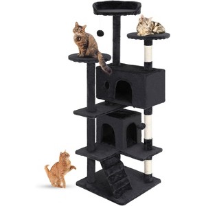 54in Cat Tower Multi-Level Durable Cat Scratching Post & Cozy Fun Cat Jumping Platform Space Saving Cat Condo Pet - 1 of 4