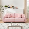 86-Inch Contemporary Teddy Fabric Sofa, 3-Seater Couch with Wood Frame, Metal Legs and Pillows for Living Room or Apartment-The Pop Home - 2 of 4