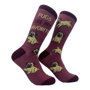 Crazy Dog T-Shirts Women's Pugs Are My Favorite Socks Funny Pet Cute Puppy Lovers Footwear - 1 of 4