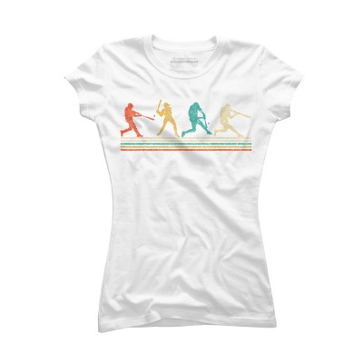 Junior's Design By Humans Vintage Distressed Baseball Swing By LuckyCharm99 T-Shirt