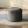 CAVINAS Dark Gray Round Storage Ottoman Coffee Table,Linen Fabric Upholstered Footstool with Flip Top Tray,Tables for Living Room,Entryway - 3 of 4