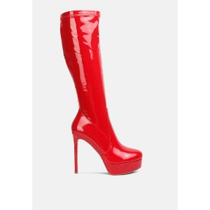 Shawtie High Heel Stretch Patent Calf Boots Women - 1 of 4