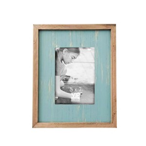 VIP Wood 11.8 in. Blue Washed 5x7 Photo Frame - 1 of 2