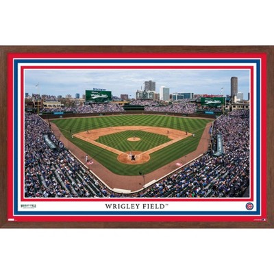 Trends International MLB Chicago Cubs - Seiya Suzuki 23 Framed Wall Poster  Prints Mahogany Framed Version 14.725 x 22.375