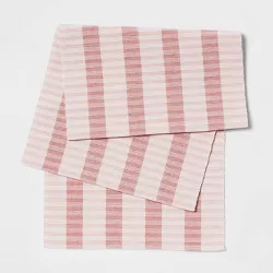 72" x 14" Striped Table Runner Pink - Threshold™