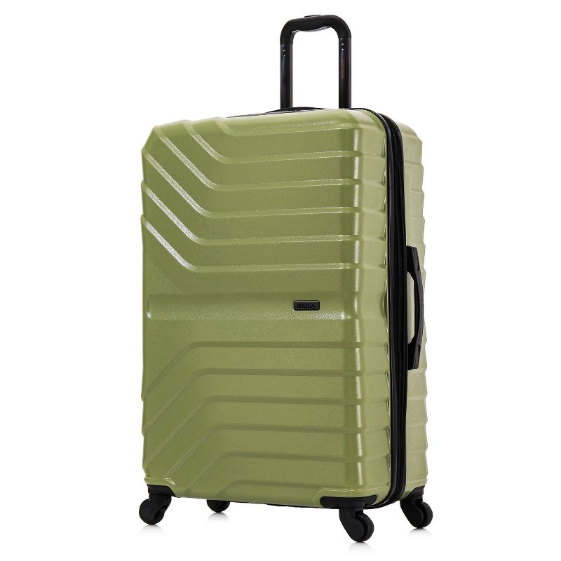 InUSA Aurum Lightweight Hardside Large Checked Spinner Suitcase - Green, 3 of 19