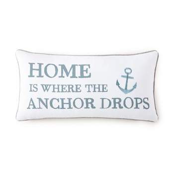 Provincetown Home Anchor Pillow - Teal and White - Levtex Home