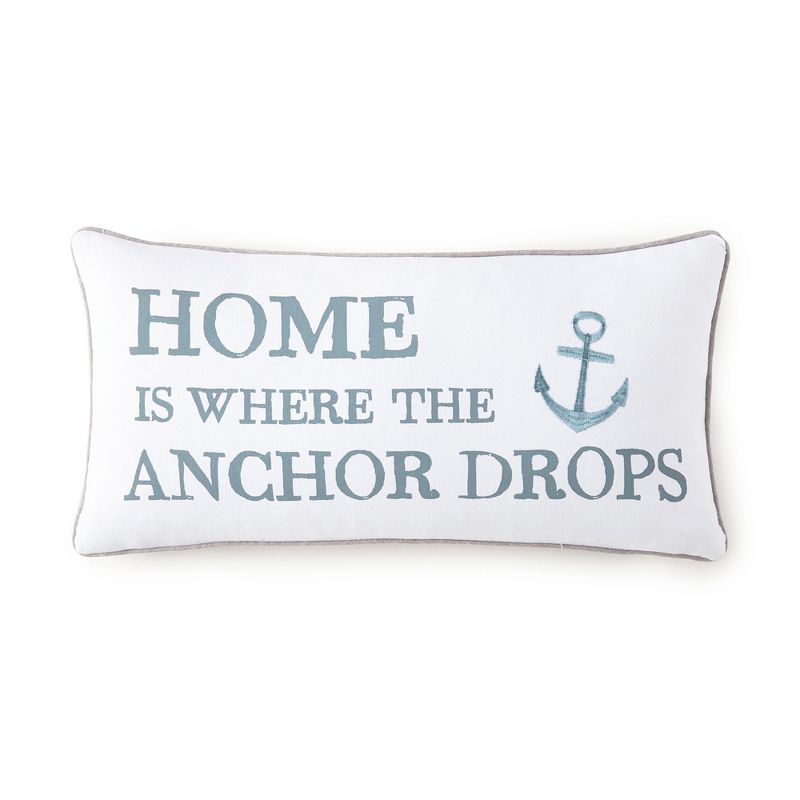 Provincetown Home Anchor Pillow - Teal and White - Levtex Home, 1 of 4