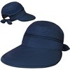 SUN CUBE Women Sun Hat for Outdoor UV Protection, Wide Brim Sun Hat Ponytail, Convertible Zip-Off Beach Hat Visor - 2 of 4