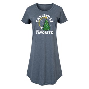 Women's - Peanuts - Christmas Is My Favorite Graphic T-shirt Dress - 1 of 4