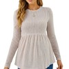 Anna-Kaci Women's Long Sleeve Ribbed Knit Maternity Top with Empire Waist and Pleated Hem - 4 of 4