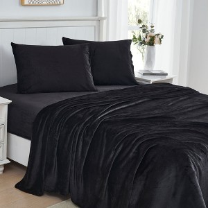 Ultra Soft Microplush Solid Fleece Sheet Set by Sweet Home Collection™ - 1 of 4