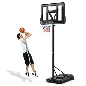 Costway Portable Basketball Hoop 7.5-10FT Adjustable Basketball Goal System - 1 of 4