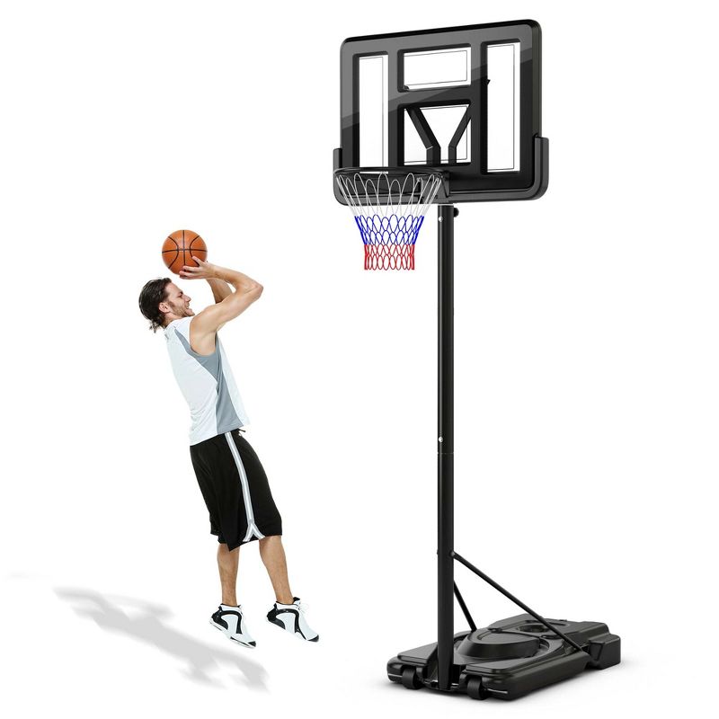 Costway Portable Basketball Hoop 7.5-10FT Adjustable Basketball Goal System, 1 of 11