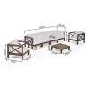Christopher Knight Home Jeremy 7 piece Outdoor Acacia Wood Sectional Seating Set with Slatted Coffee Table and Cushions - 3 of 4
