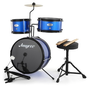 3 Piece Drum Set – Beginner Junior Drum Kit with Tom-Toms, Snare, Bass Drum - 1 of 4