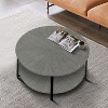 NicBex 31.5 Inch Round Coffee Table with 2-Tier Storage,Farmhouse Cocktail Table for Living Room - 2 of 4