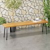 Dracelo WOOD AND METAL RECTANGULAR BENCH - 2 of 4