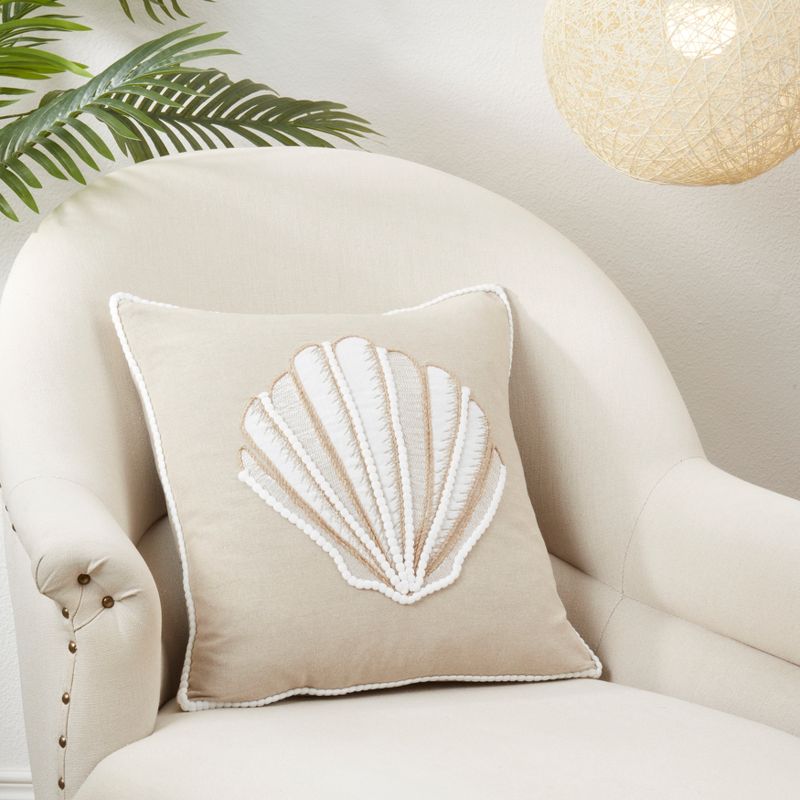 Saro Lifestyle Sandy Shore Seashell Poly Filled Throw Pillow, 3 of 4