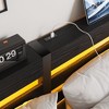 NicBex  Bed Frame with Headboard,LED Lights and Charging Station for Adults,Boys,Girls,Brown/Black - 4 of 4