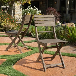 Foldable Dining Chairs Set Of 2, Home Outdoor Acacia Wood Foldable Dining Chairs for Office Living Room Dining Room - 1 of 4