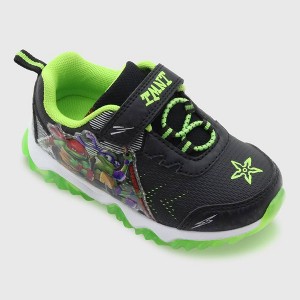 Teenage Mutant Ninja Turtles Toddler Boys' Light-Up Sneakers - Black/Green - 1 of 4