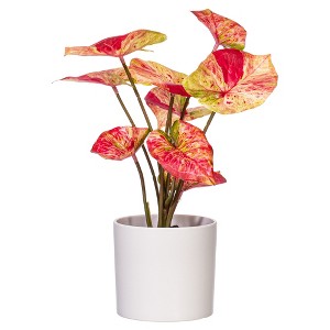 Vickerman 16" Artificial Variegated Leaves in Pot. - 1 of 3