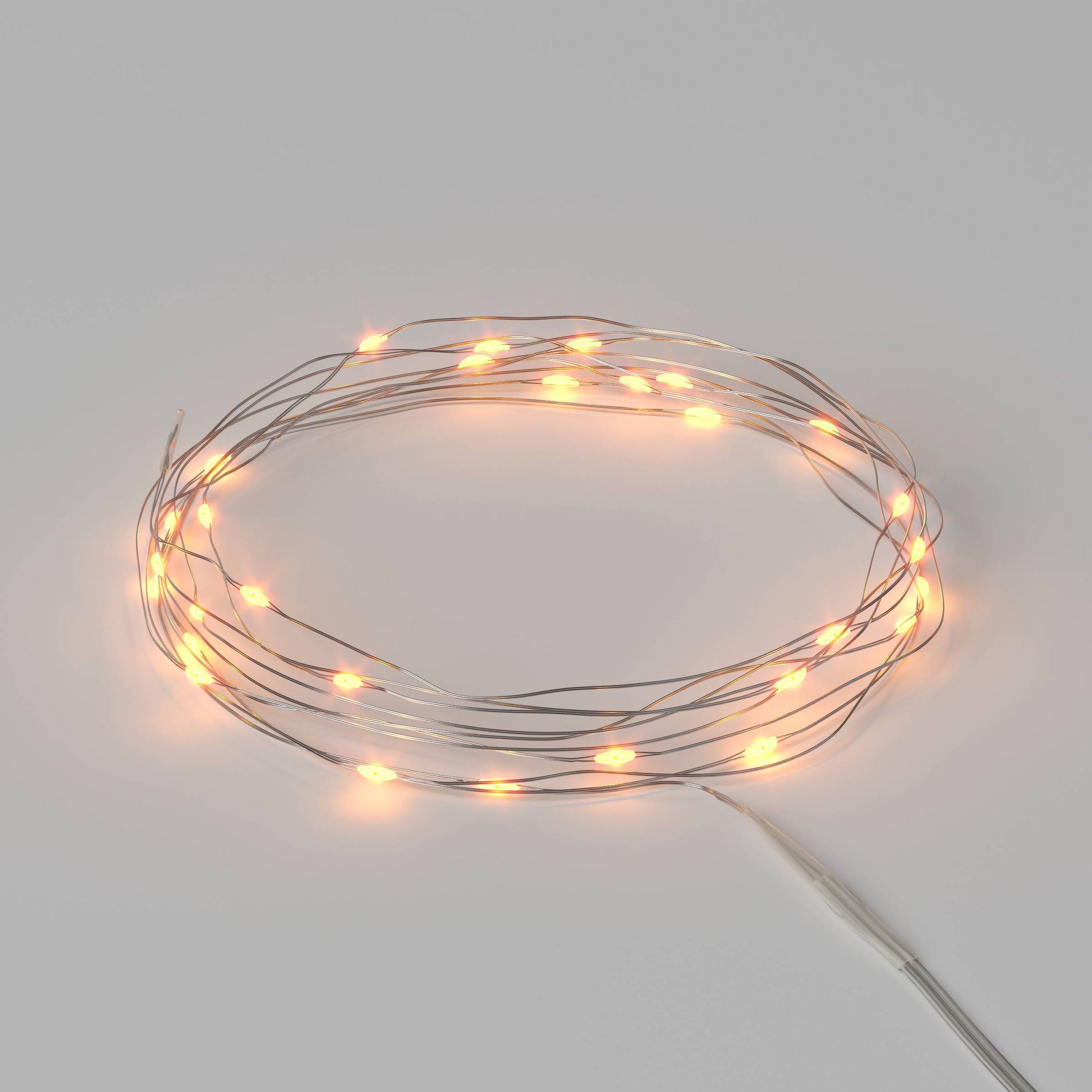 30ct LED Battery Operated Christmas Dewdrop Fairy String Lights Warm White with Silver Wire - Steady/Twinkle - Wondershop™