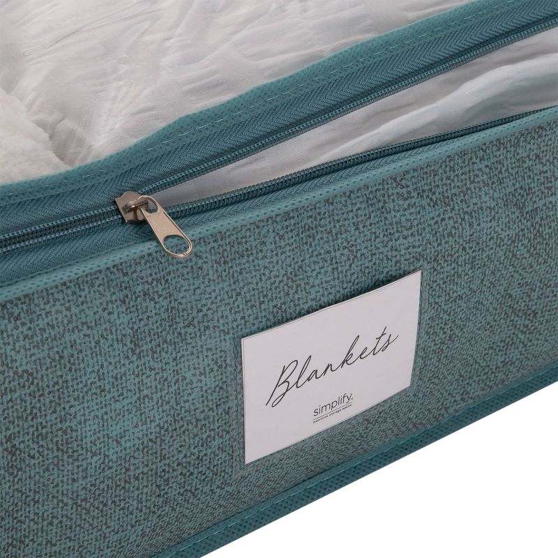 Simplify 40 x 18 x 6 2pk Under Bed Storage Bags Dusty Blue, 4 of 8