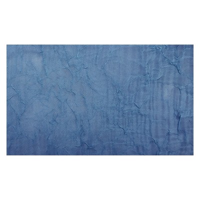 Blue Crushed Voile Beaded Rod Pocket Valance